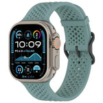 Bracelet de montre en silicone perforé et respirant, compatible avec Apple Watch 46 mm / 49 mm / 45 mm / 44 mm