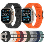 Bracelet de montre en silicone perforé et respirant, compatible avec Apple Watch 46 mm / 49 mm / 45 mm / 44 mm