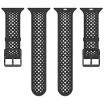 Bracelet de montre en silicone perforé et respirant, compatible avec Apple Watch 46 mm / 49 mm / 45 mm / 44 mm
