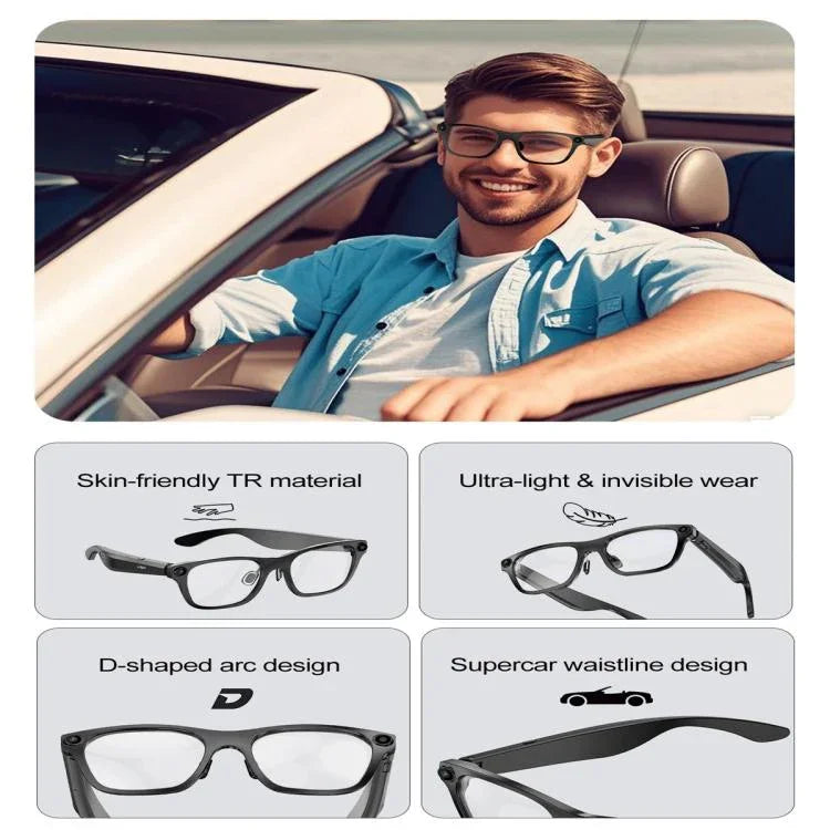 Lunettes intelligentes S336, compatibles avec la reconnaissance d'objets par IA, les conversations par IA et les appels vocaux