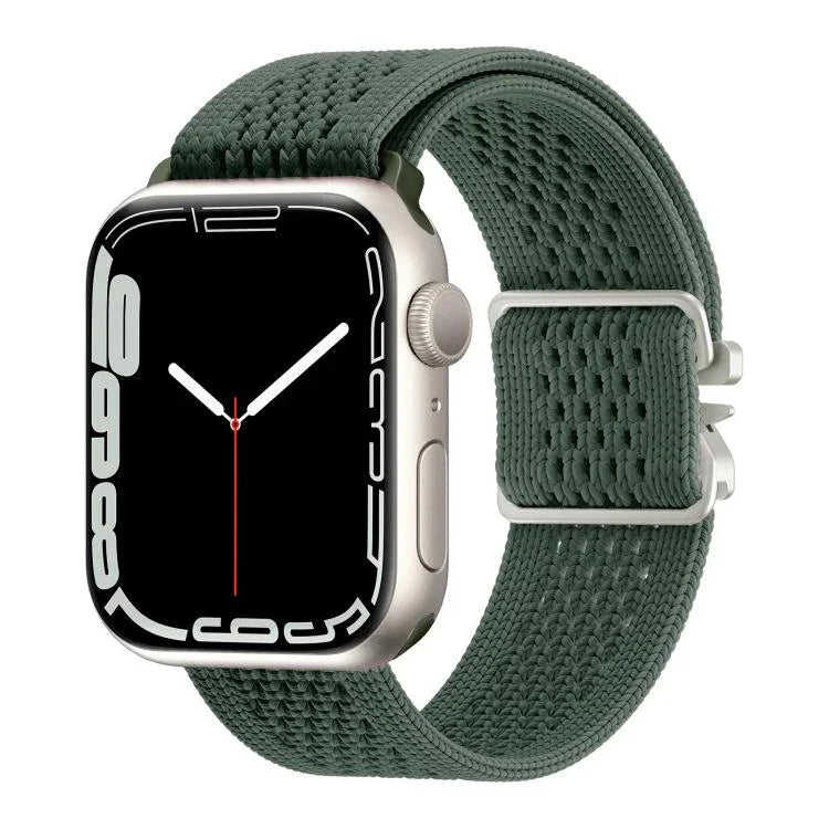Bracelet de montre en nylon tricoté avec boucle parachute, compatible avec Apple Watch 46 mm / 49 mm / 45 mm / 44 mm et Apple Watch 42 mm / 41 mm / 40 mm / 38 mm.