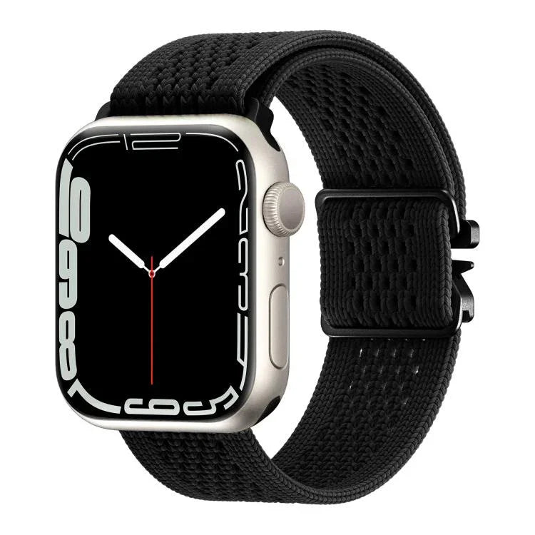 Bracelet de montre en nylon tricoté avec boucle parachute, compatible avec Apple Watch 46 mm / 49 mm / 45 mm / 44 mm et Apple Watch 42 mm / 41 mm / 40 mm / 38 mm.