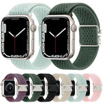 Bracelet de montre en nylon tricoté avec boucle parachute, compatible avec Apple Watch 46 mm / 49 mm / 45 mm / 44 mm et Apple Watch 42 mm / 41 mm / 40 mm / 38 mm.