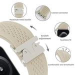 Bracelet de montre en nylon tricoté avec boucle parachute, compatible avec Apple Watch 46 mm / 49 mm / 45 mm / 44 mm et Apple Watch 42 mm / 41 mm / 40 mm / 38 mm.
