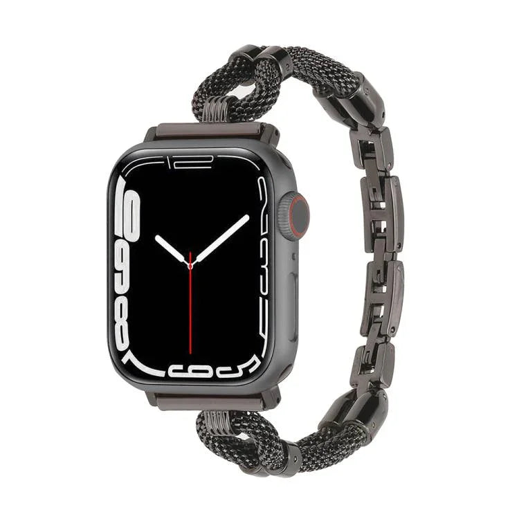 Bracelet de montre en métal et chaîne en cuivre, compatible avec Apple Watch 46 mm / 49 mm / 45 mm / 44 mm et Apple Watch 42 mm / 41 mm / 40 mm / 38 mm.