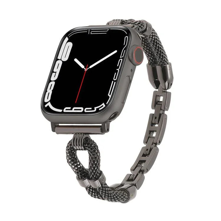 Bracelet de montre en métal et chaîne en cuivre, compatible avec Apple Watch 46 mm / 49 mm / 45 mm / 44 mm et Apple Watch 42 mm / 41 mm / 40 mm / 38 mm.