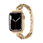 Bracelet de montre en métal et chaîne en cuivre, compatible avec Apple Watch 46 mm / 49 mm / 45 mm / 44 mm et Apple Watch 42 mm / 41 mm / 40 mm / 38 mm.