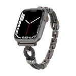 Bracelet de montre en métal avec chaîne en cuivre et diamants, compatible avec Apple Watch 46 mm / 49 mm / 45 mm / 44 mm et Apple Watch 42 mm / 41 mm / 40 mm / 38 mm.