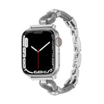 Bracelet de montre en métal avec chaîne en cuivre et diamants, compatible avec Apple Watch 46 mm / 49 mm / 45 mm / 44 mm et Apple Watch 42 mm / 41 mm / 40 mm / 38 mm.