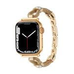 Bracelet de montre en métal avec chaîne en cuivre et diamants, compatible avec Apple Watch 46 mm / 49 mm / 45 mm / 44 mm et Apple Watch 42 mm / 41 mm / 40 mm / 38 mm.
