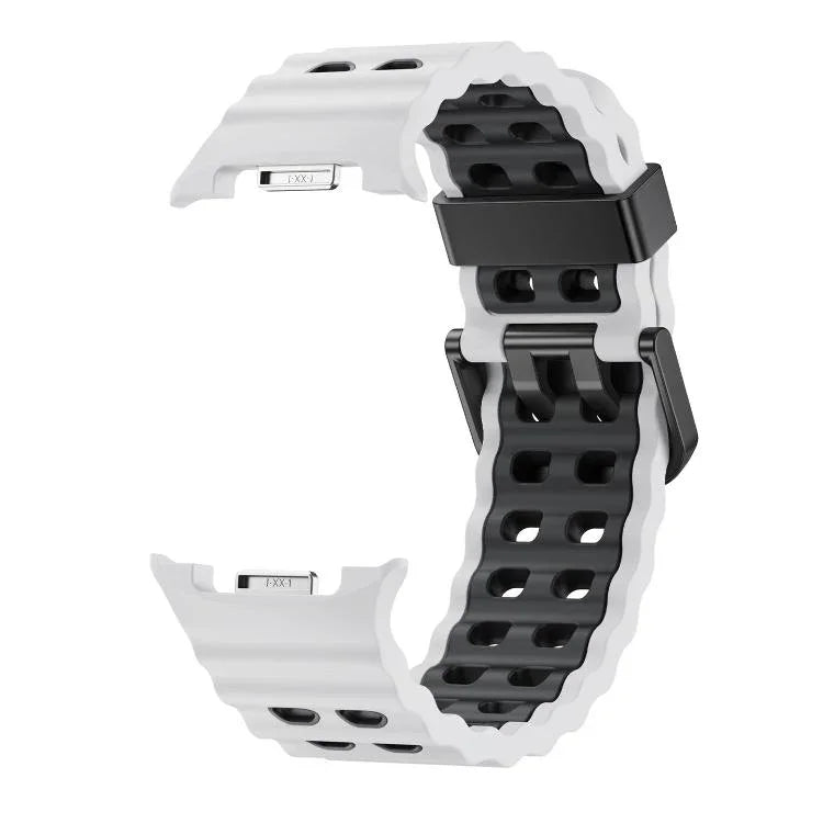 Bracelet de montre en silicone bicolore à boucle à dégagement rapide style océan, pour Samsung Galaxy Watch8 / Watch8 Classic