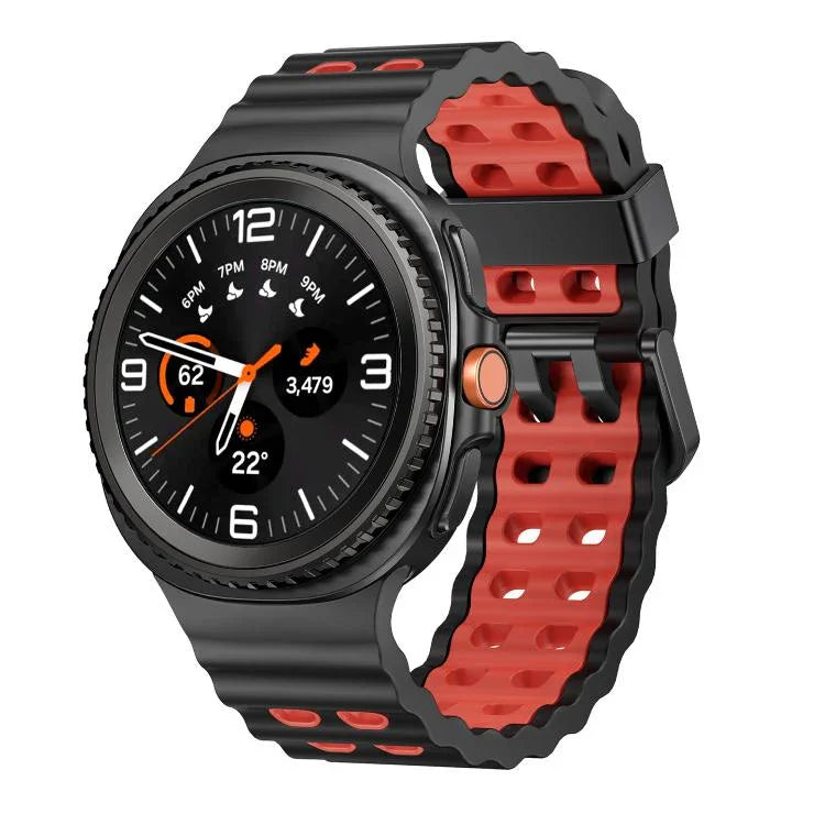 Bracelet de montre en silicone bicolore à boucle à dégagement rapide style océan, pour Samsung Galaxy Watch8 / Watch8 Classic