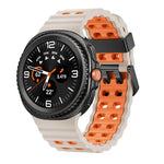 Bracelet de montre en silicone bicolore à boucle à dégagement rapide style océan, pour Samsung Galaxy Watch8 / Watch8 Classic