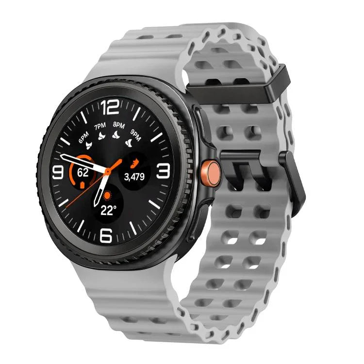 Ocean Style Quick Release Buckle Solid Color Silicone Watch Band, For Samsung Galaxy Watch8 / Watch8 Classic