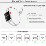 Bracelet de montre en alliage de zinc à motif diamant en forme de V, compatible avec les Apple Watch 46 mm / 49 mm / 45 mm / 44 mm et 42 mm / 41 mm / 40 mm / 38 mm.