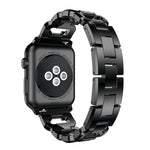 Bracelet de montre carré en alliage de zinc à motif diamant, compatible avec Apple Watch 46 mm / 49 mm / 45 mm / 44 mm et Apple Watch 42 mm / 41 mm / 40 mm / 38 mm.