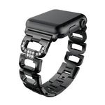 Bracelet de montre carré en alliage de zinc à motif diamant, compatible avec Apple Watch 46 mm / 49 mm / 45 mm / 44 mm et Apple Watch 42 mm / 41 mm / 40 mm / 38 mm.