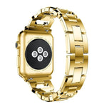 Bracelet de montre carré en alliage de zinc à motif diamant, compatible avec Apple Watch 46 mm / 49 mm / 45 mm / 44 mm et Apple Watch 42 mm / 41 mm / 40 mm / 38 mm.