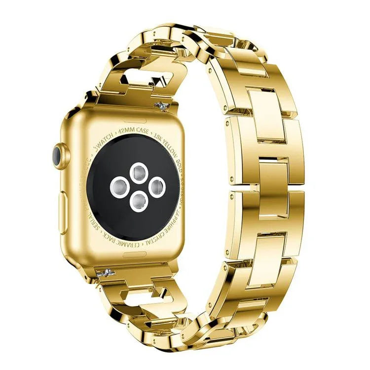 Bracelet de montre carré en alliage de zinc à motif diamant, compatible avec Apple Watch 46 mm / 49 mm / 45 mm / 44 mm et Apple Watch 42 mm / 41 mm / 40 mm / 38 mm.