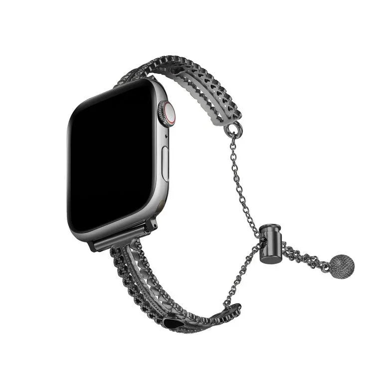 Bracelet de montre White Stone Love en alliage de zinc, compatible avec Apple Watch 46 mm / 49 mm / 45 mm / 44 mm et Apple Watch 42 mm / 41 mm / 40 mm / 38 mm.