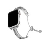 Bracelet de montre White Stone Love en alliage de zinc, compatible avec Apple Watch 46 mm / 49 mm / 45 mm / 44 mm et Apple Watch 42 mm / 41 mm / 40 mm / 38 mm.