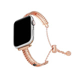 Bracelet de montre White Stone Love en alliage de zinc, compatible avec Apple Watch 46 mm / 49 mm / 45 mm / 44 mm et Apple Watch 42 mm / 41 mm / 40 mm / 38 mm.
