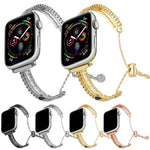 Bracelet de montre White Stone Love en alliage de zinc, compatible avec Apple Watch 46 mm / 49 mm / 45 mm / 44 mm et Apple Watch 42 mm / 41 mm / 40 mm / 38 mm.