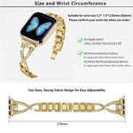 Bracelet de montre en alliage de zinc à motif diamant croisé, compatible avec les Apple Watch 46 mm / 49 mm / 45 mm / 44 mm et 42 mm / 41 mm / 40 mm / 38 mm.