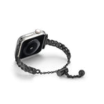 Bracelet de montre tressé en alliage de zinc brillant, compatible avec Apple Watch 46 mm / 49 mm / 45 mm / 44 mm et Apple Watch 42 mm / 41 mm / 40 mm / 38 mm.