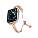 Bracelet de montre tressé en alliage de zinc brillant, compatible avec Apple Watch 46 mm / 49 mm / 45 mm / 44 mm et Apple Watch 42 mm / 41 mm / 40 mm / 38 mm.