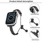 Bracelet de montre tressé en alliage de zinc brillant, compatible avec Apple Watch 46 mm / 49 mm / 45 mm / 44 mm et Apple Watch 42 mm / 41 mm / 40 mm / 38 mm.