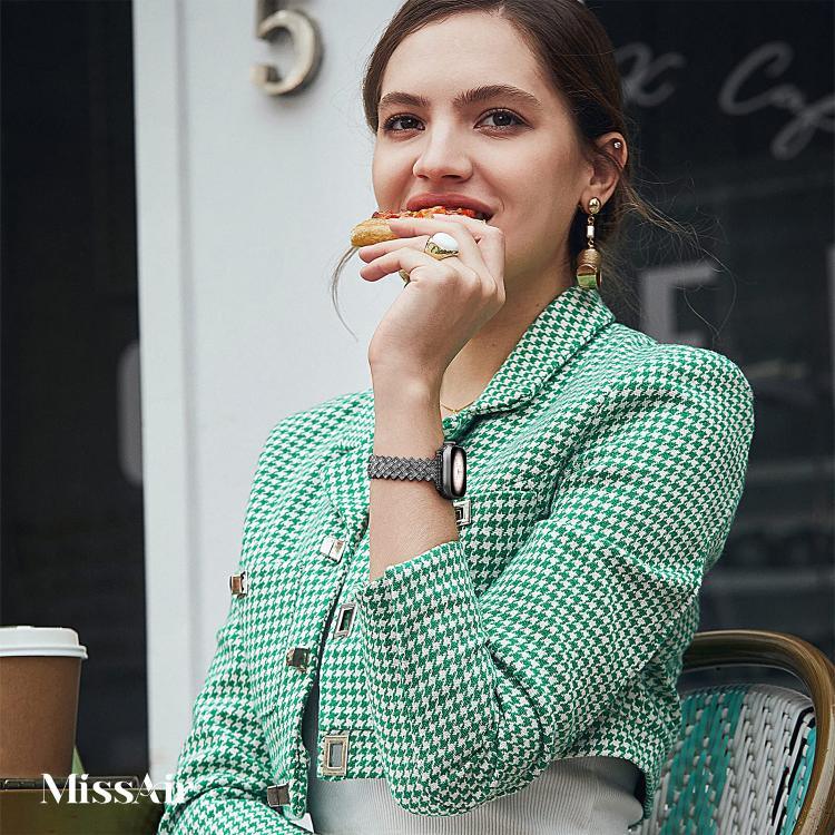 Bracelet de montre en alliage de zinc à motif losanges, compatible avec Apple Watch 46 mm / 49 mm / 45 mm / 44 mm et Apple Watch 42 mm / 41 mm / 40 mm / 38 mm.