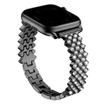 Bracelet de montre en alliage de zinc à motif losanges, compatible avec Apple Watch 46 mm / 49 mm / 45 mm / 44 mm et Apple Watch 42 mm / 41 mm / 40 mm / 38 mm.
