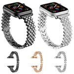 Bracelet de montre en alliage de zinc à motif losanges, compatible avec Apple Watch 46 mm / 49 mm / 45 mm / 44 mm et Apple Watch 42 mm / 41 mm / 40 mm / 38 mm.