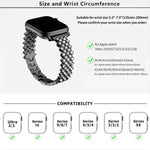 Bracelet de montre en alliage de zinc à motif losanges, compatible avec Apple Watch 46 mm / 49 mm / 45 mm / 44 mm et Apple Watch 42 mm / 41 mm / 40 mm / 38 mm.