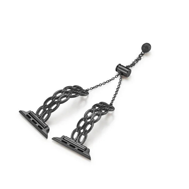 Bracelet de montre à double anneau en alliage de zinc, compatible avec Apple Watch 46 mm / 49 mm / 45 mm / 44 mm et Apple Watch 42 mm / 41 mm / 40 mm / 38 mm.