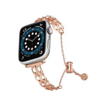 Bracelet de montre à double anneau en alliage de zinc, compatible avec Apple Watch 46 mm / 49 mm / 45 mm / 44 mm et Apple Watch 42 mm / 41 mm / 40 mm / 38 mm.