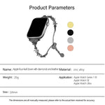 Bracelet de montre en alliage de zinc à motif trèfle à quatre feuilles et diamants, compatible avec les Apple Watch 46 mm / 49 mm / 45 mm / 44 mm et 42 mm / 41 mm / 40 mm / 38 mm.