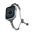 Bracelet de montre Wings en alliage de zinc à motif diamants concassés, compatible avec les Apple Watch 46 mm / 49 mm / 45 mm / 44 mm et 42 mm / 41 mm / 40 mm / 38 mm.