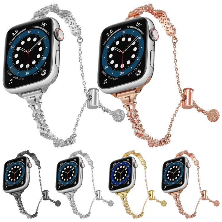 Bracelet de montre Wings en alliage de zinc à motif diamants concassés, compatible avec les Apple Watch 46 mm / 49 mm / 45 mm / 44 mm et 42 mm / 41 mm / 40 mm / 38 mm.