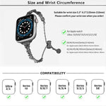 Bracelet de montre Wings en alliage de zinc à motif diamants concassés, compatible avec les Apple Watch 46 mm / 49 mm / 45 mm / 44 mm et 42 mm / 41 mm / 40 mm / 38 mm.