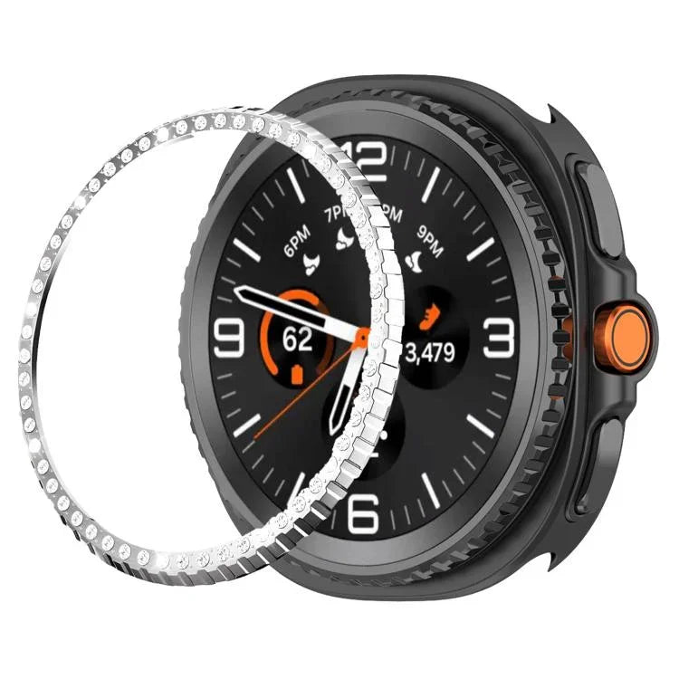 Single Row Diamond Metal Watch Protection Ring, For Samsung Galaxy Watch8 Classic 46mm