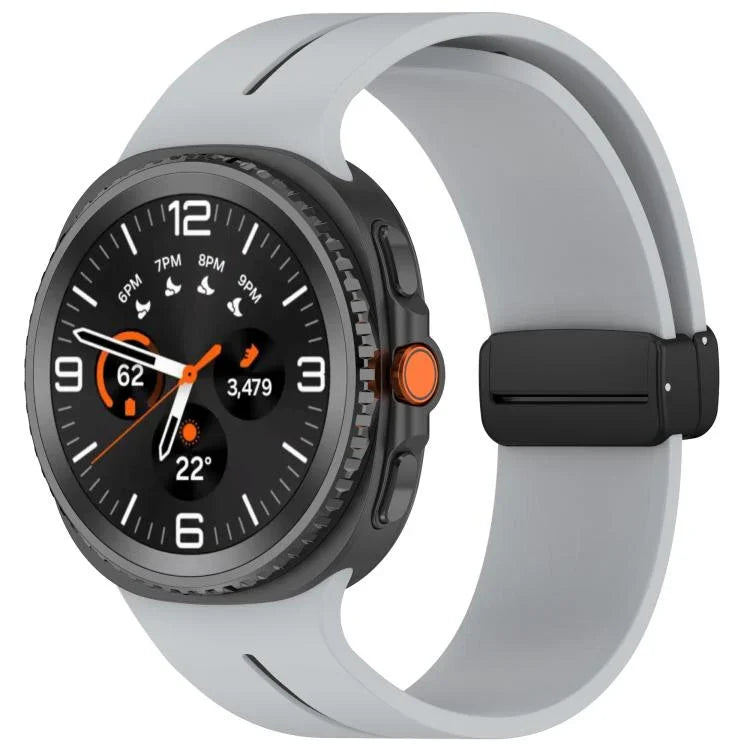 Fold Magnetic Buckle Silicone Watch Band, For Samsung Galaxy Watch8 / Watch8 Classic