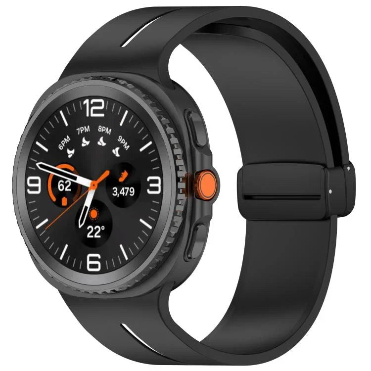 Fold Magnetic Buckle Silicone Watch Band, For Samsung Galaxy Watch8 / Watch8 Classic
