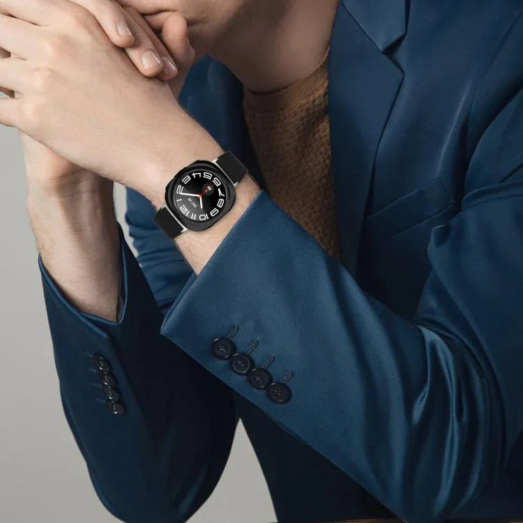 Bracelet de montre en cuir véritable Nappa avec boucle argentée, pour Samsung Galaxy Watch Ultra 47 mm / Ultra 2025