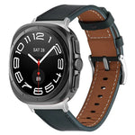 Bracelet de montre en cuir véritable Nappa avec boucle argentée, pour Samsung Galaxy Watch Ultra 47 mm / Ultra 2025