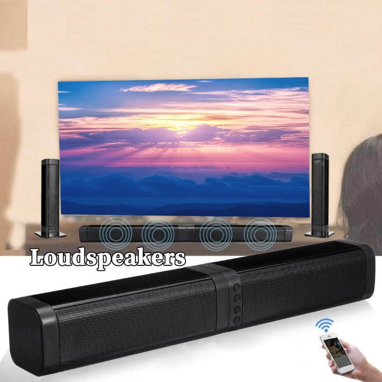 Barre de son sans fil TV BKS-33 5.0, support TF, amovible et emboîtable, effet stéréo 3D