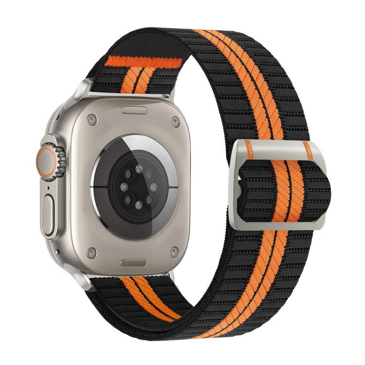 Bracelet de montre Watchman en nylon avec boucle mécanique, compatible avec les Apple Watch 46 mm / 49 mm / 45 mm / 44 mm et 42 mm / 41 mm / 40 mm / 38 mm.
