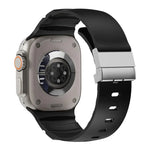 Bracelet de montre en silicone avec fermoir magnétique, compatible avec Apple Watch 46 mm / 49 mm / 45 mm / 44 mm