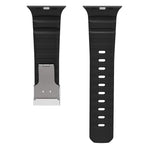 Bracelet de montre en silicone avec fermoir magnétique, compatible avec Apple Watch 46 mm / 49 mm / 45 mm / 44 mm